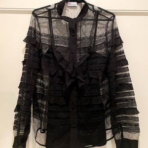 Red Valentino black lace blouse